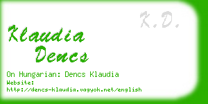 klaudia dencs business card